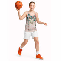 Peach Hawaiian Palaka Basketball Jersey Kukui Nut Money Lei LT9 - Polynesian Pride