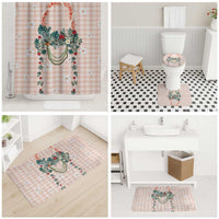 Peach Hawaiian Palaka Bathroom Set Kukui Nut Money Lei LT9 - Polynesian Pride