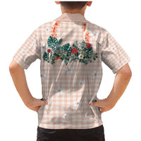 Peach Hawaiian Palaka Family Matching Mermaid Dress and Hawaiian Shirt Kukui Nut Money Lei LT9 - Polynesian Pride