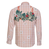 Peach Hawaiian Palaka Family Matching Puletasi and Hawaiian Shirt Kukui Nut Money Lei LT9 - Polynesian Pride