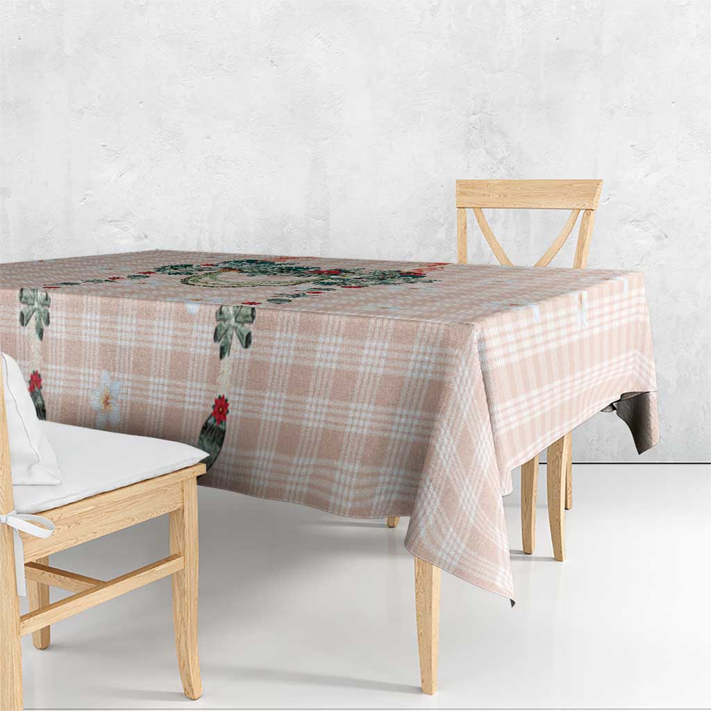 Peach Hawaiian Palaka Tablecloth Kukui Nut Money Lei - Polynesian Pride