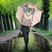 Peach Hawaiian Palaka Umbrella Kukui Nut Money Lei LT9 - Polynesian Pride