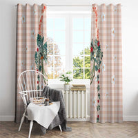 Peach Hawaiian Palaka Window Curtain Kukui Nut Money Lei - Polynesian Pride