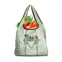 Sage Green Hawaiian Palaka Grocery Bag Kukui Nut Money Lei LT9 1-pack One Size Green - Polynesian Pride