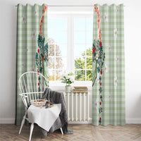 Sage Green Hawaiian Palaka Window Curtain Kukui Nut Money Lei - Polynesian Pride