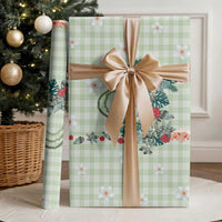 Sage Green Hawaiian Palaka Wrapping Paper Kukui Nut Money Lei LT9 - Polynesian Pride