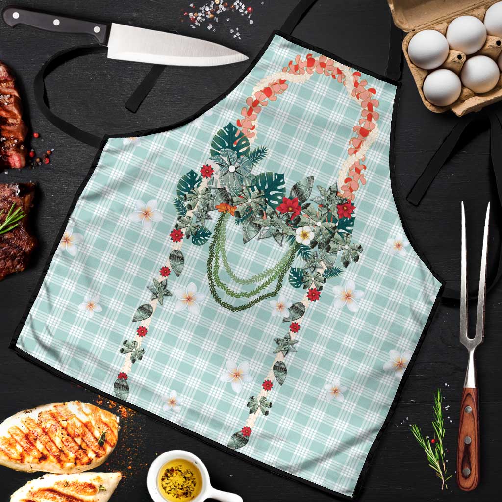 Turquoise Hawaiian Palaka Apron Kukui Nut Money Lei - Polynesian Pride