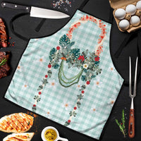 Turquoise Hawaiian Palaka Apron Kukui Nut Money Lei - Polynesian Pride