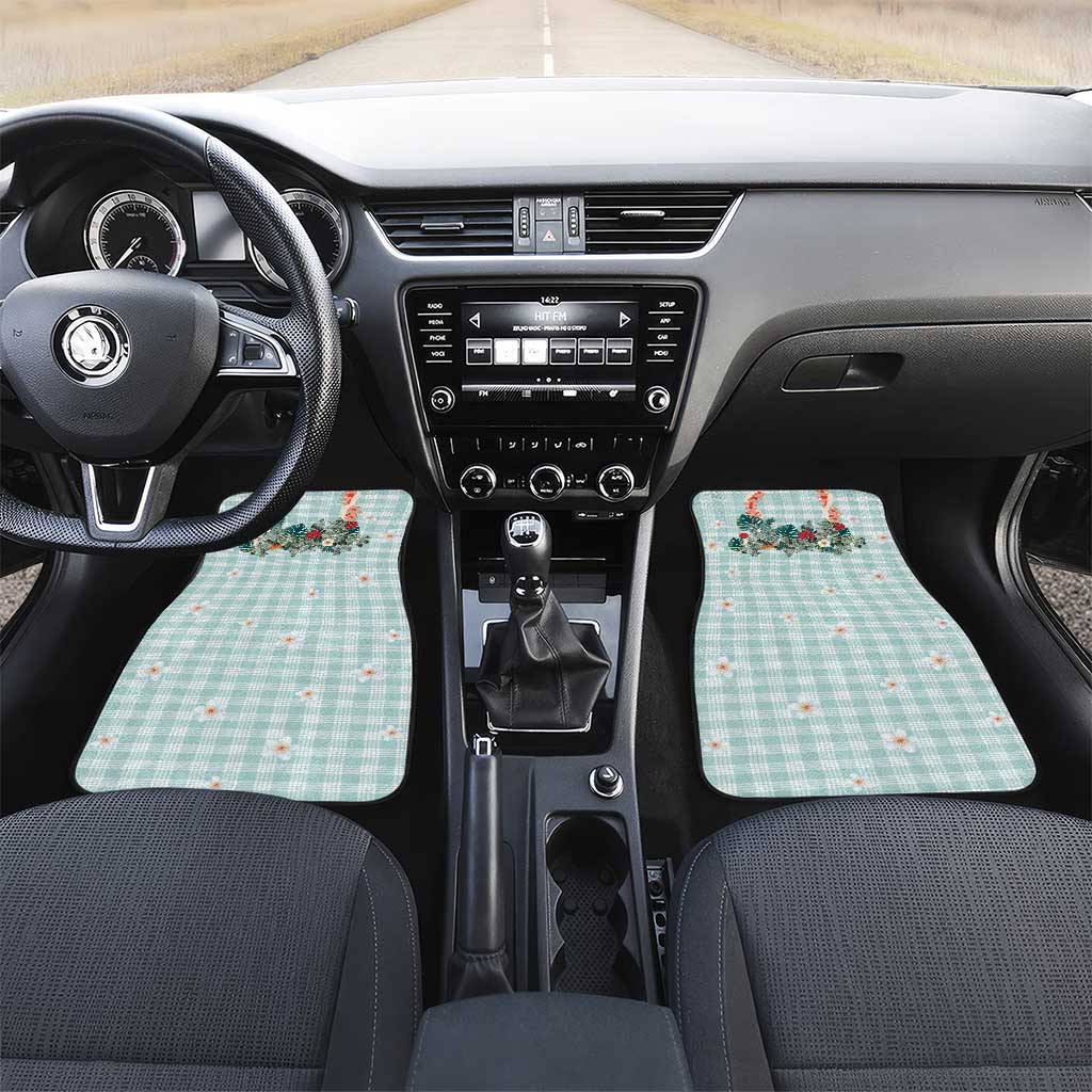 Turquoise Hawaiian Palaka Car Mats Kukui Nut Money Lei - Polynesian Pride