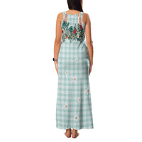 Turquoise Hawaiian Palaka Family Matching Tank Maxi Dress and Hawaiian Shirt Kukui Nut Money Lei LT9 - Polynesian Pride