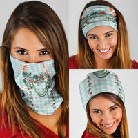 Turquoise Hawaiian Palaka Neck Gaiter Kukui Nut Money Lei - Polynesian Pride