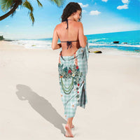 Turquoise Hawaiian Palaka Sarong Kukui Nut Money Lei - Polynesian Pride