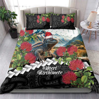 Meri Kirihimete Tuatara Bedding Set New Zealand Fern with Puhutukawa Flowers LT9 - Polynesian Pride