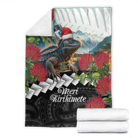 Meri Kirihimete Tuatara Blanket New Zealand Fern with Puhutukawa Flowers LT9 - Polynesian Pride