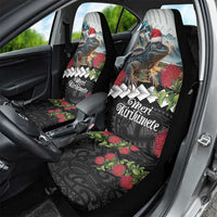 Meri Kirihimete Tuatara Car Seat Cover New Zealand Fern with Puhutukawa Flowers LT9 - Polynesian Pride