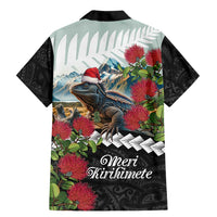 Meri Kirihimete Tuatara Family Matching Mermaid Dress and Hawaiian Shirt New Zealand Fern with Puhutukawa Flowers LT9 - Polynesian Pride