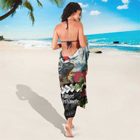 Meri Kirihimete Tuatara Sarong New Zealand Fern with Puhutukawa Flowers LT9 - Polynesian Pride