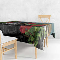Meri Kirihimete Tuatara Tablecloth New Zealand Fern with Puhutukawa Flowers LT9 - Polynesian Pride