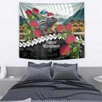 Meri Kirihimete Tuatara Tapestry New Zealand Fern with Puhutukawa Flowers LT9 - Polynesian Pride