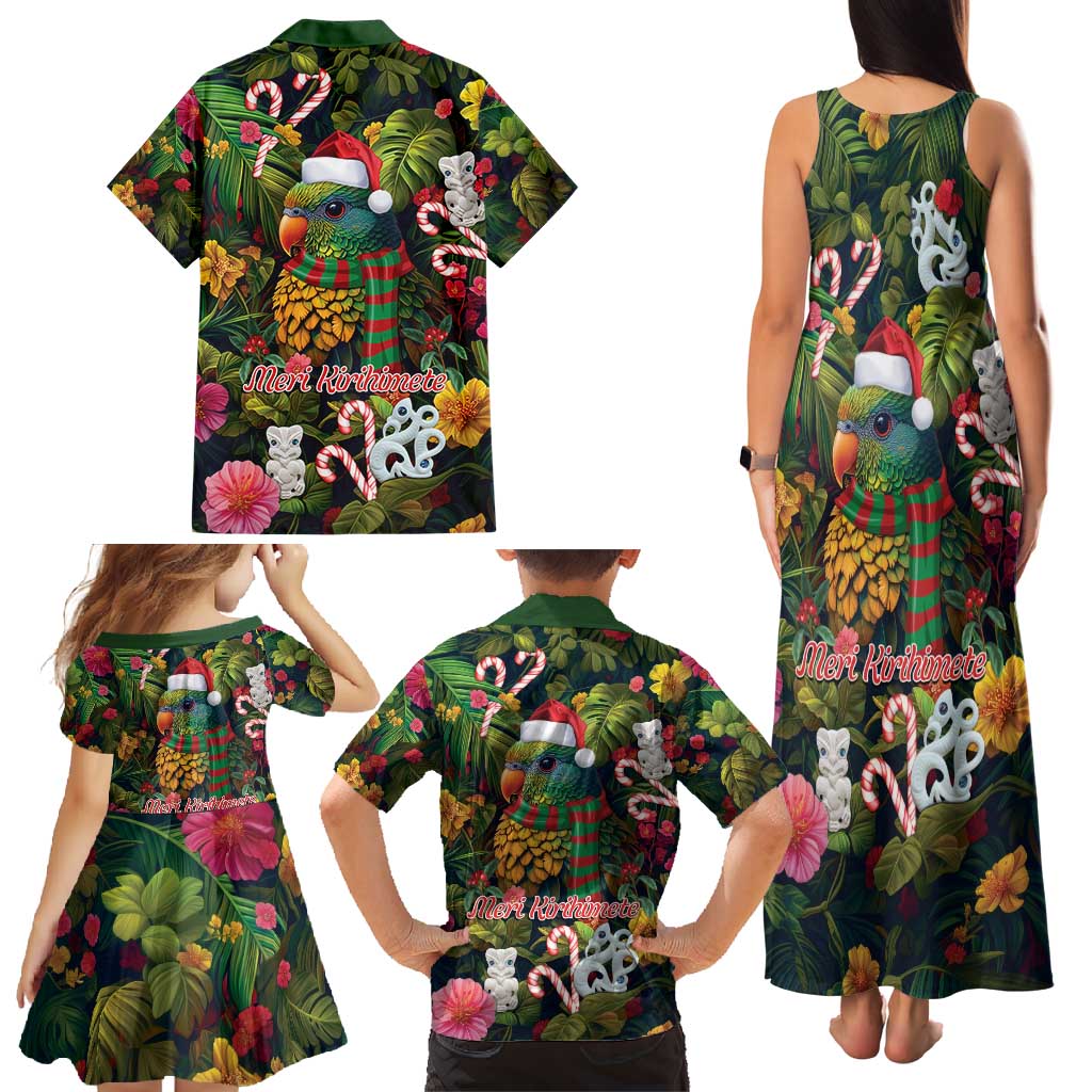 Meri Kirihimete Kakapo Santa Family Matching Tank Maxi Dress and Hawaiian Shirt Merry Christmas with Tropical Vibe LT9 - Polynesian Pride