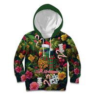 Meri Kirihimete Kakapo Santa Kid Hoodie Merry Christmas with Tropical Vibe LT9 Hoodie Green - Polynesian Pride