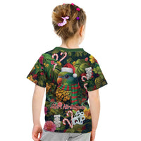 Meri Kirihimete Kakapo Santa Kid T Shirt Merry Christmas with Tropical Vibe LT9 - Polynesian Pride