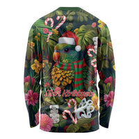 Meri Kirihimete Kakapo Santa Long Sleeve Shirt Merry Christmas with Tropical Vibe LT9 - Polynesian Pride