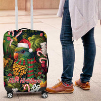 Meri Kirihimete Kakapo Santa Luggage Cover Merry Christmas with Tropical Vibe LT9 Green - Polynesian Pride