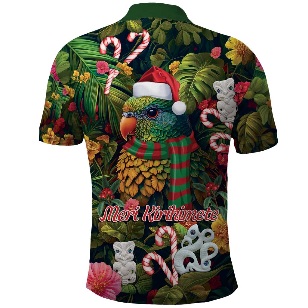 Meri Kirihimete Kakapo Santa Polo Shirt Merry Christmas with Tropical Vibe LT9 - Polynesian Pride