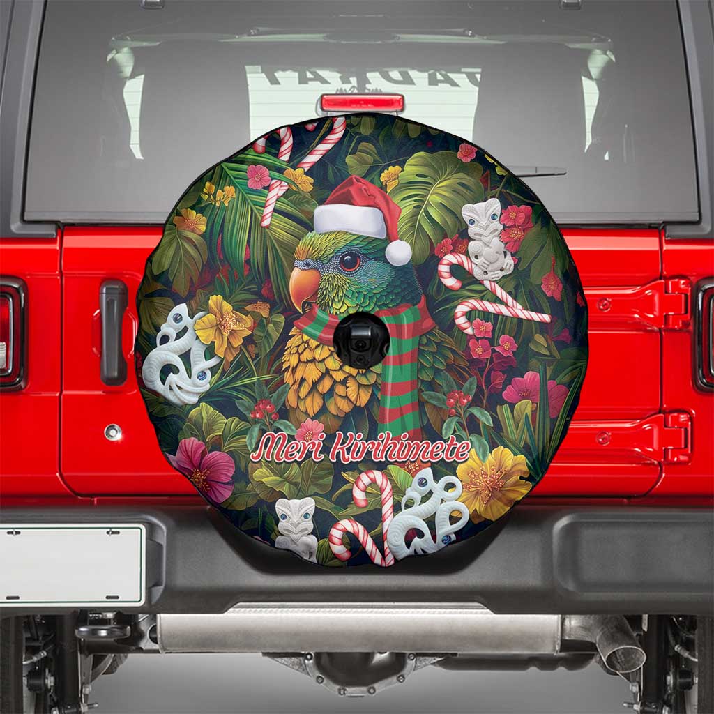 Meri Kirihimete Kakapo Santa Spare Tire Cover Merry Christmas with Tropical Vibe LT9 - Polynesian Pride