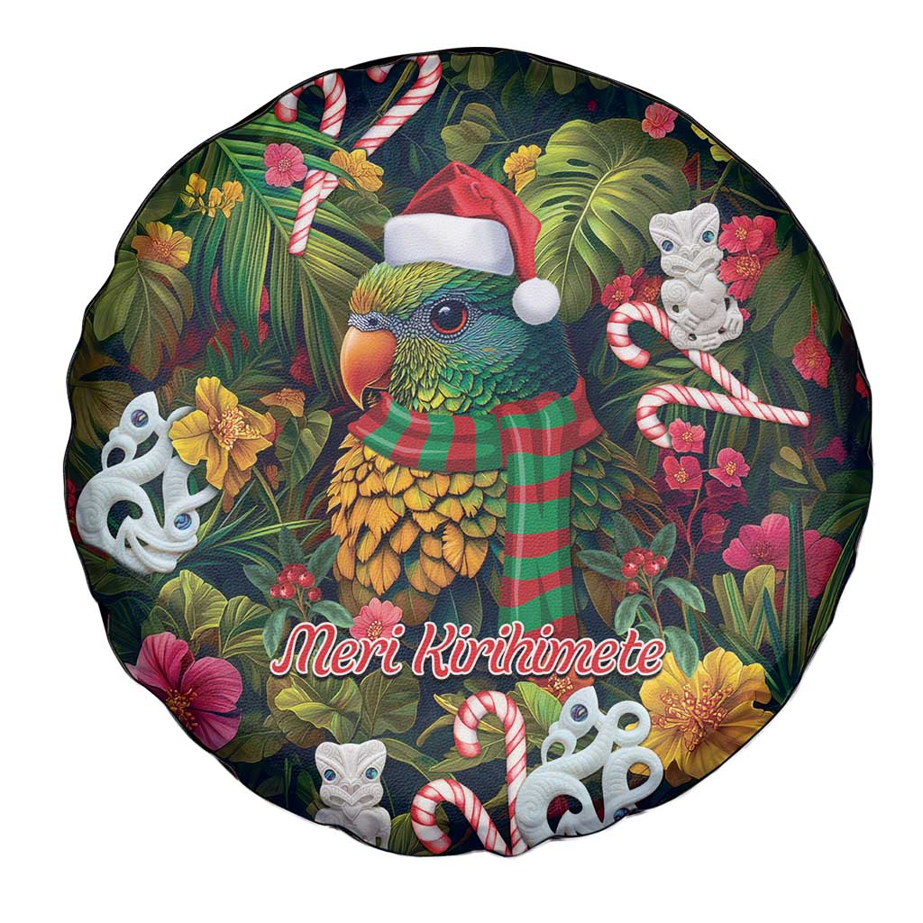 Meri Kirihimete Kakapo Santa Spare Tire Cover Merry Christmas with Tropical Vibe LT9 - Polynesian Pride