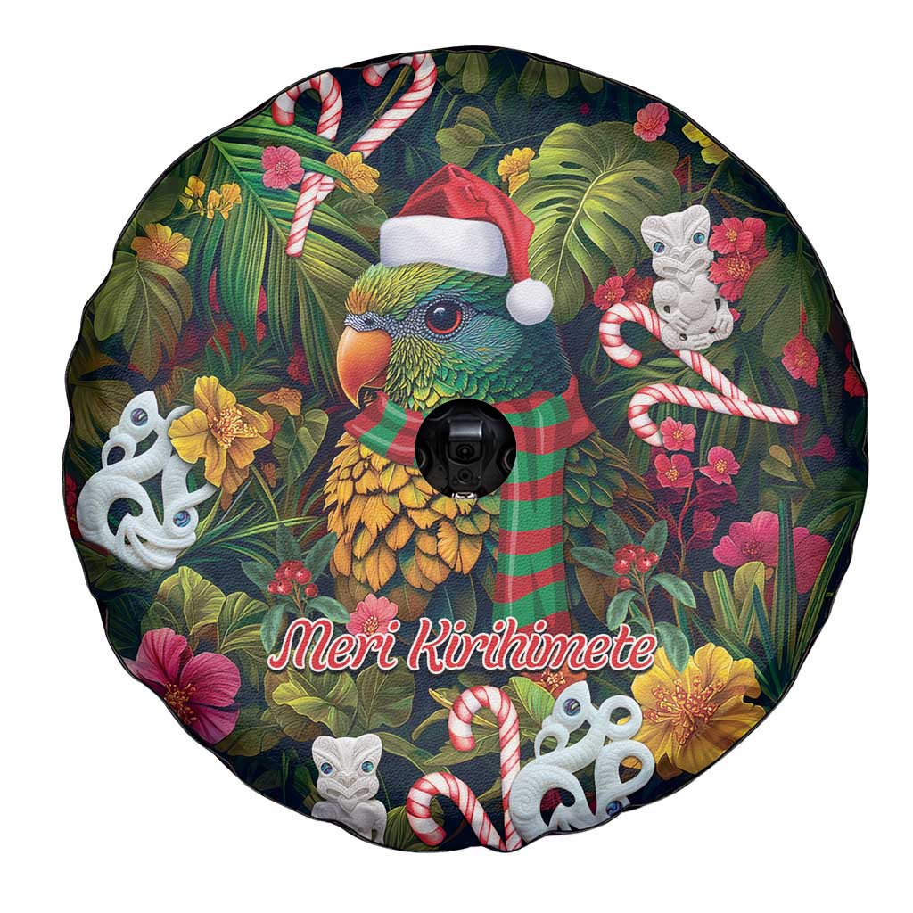 Meri Kirihimete Kakapo Santa Spare Tire Cover Merry Christmas with Tropical Vibe LT9 - Polynesian Pride