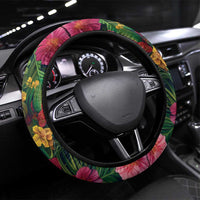 Meri Kirihimete Kakapo Santa Steering Wheel Cover Merry Christmas with Tropical Vibe LT9 Universal Fit Green - Polynesian Pride