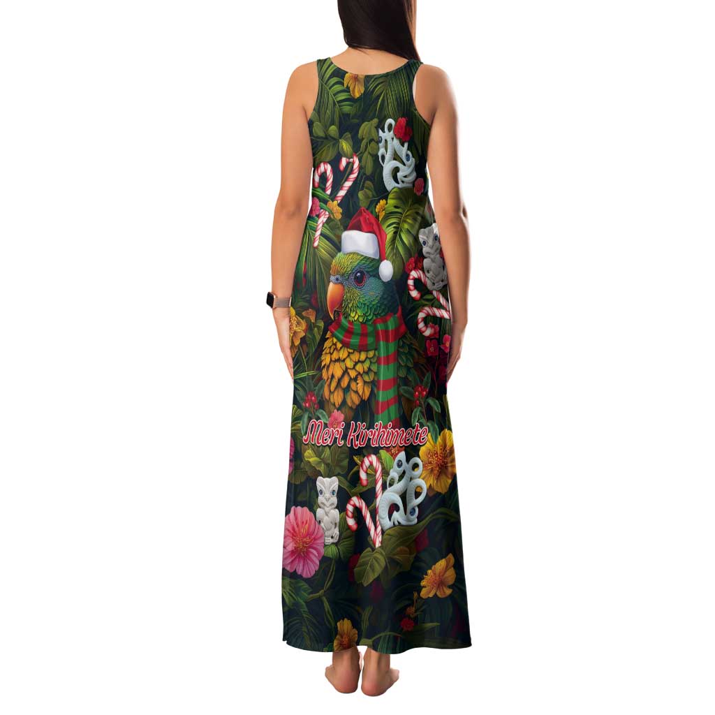 Meri Kirihimete Kakapo Santa Tank Maxi Dress Merry Christmas with Tropical Vibe LT9 - Polynesian Pride