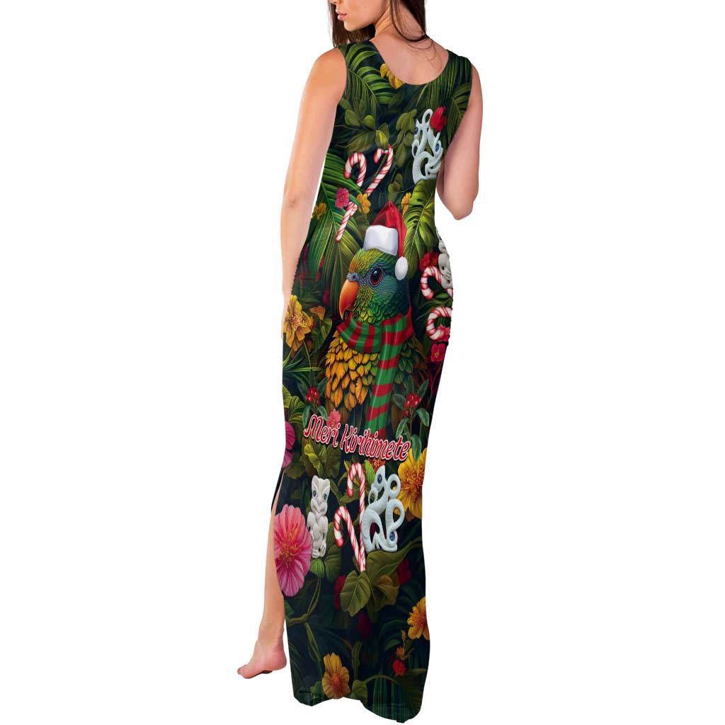 Meri Kirihimete Kakapo Santa Tank Maxi Dress Merry Christmas with Tropical Vibe LT9 - Polynesian Pride