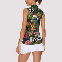 Meri Kirihimete Kakapo Santa Women Sleeveless Polo Shirt Merry Christmas with Tropical Vibe LT9 - Polynesian Pride