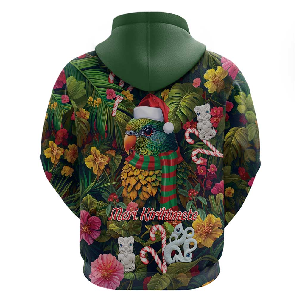 Meri Kirihimete Kakapo Santa Zip Hoodie Merry Christmas with Tropical Vibe LT9 - Polynesian Pride