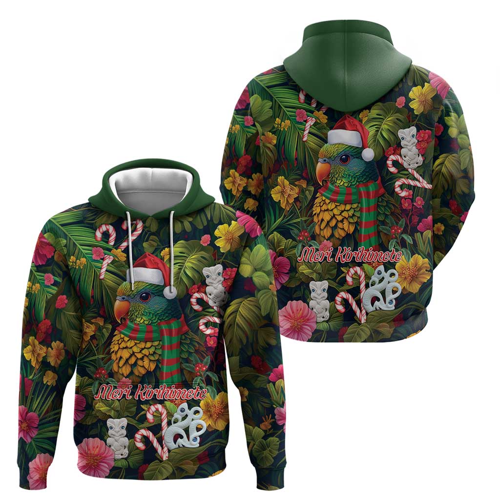 Meri Kirihimete Kakapo Santa Zip Hoodie Merry Christmas with Tropical Vibe LT9 - Polynesian Pride