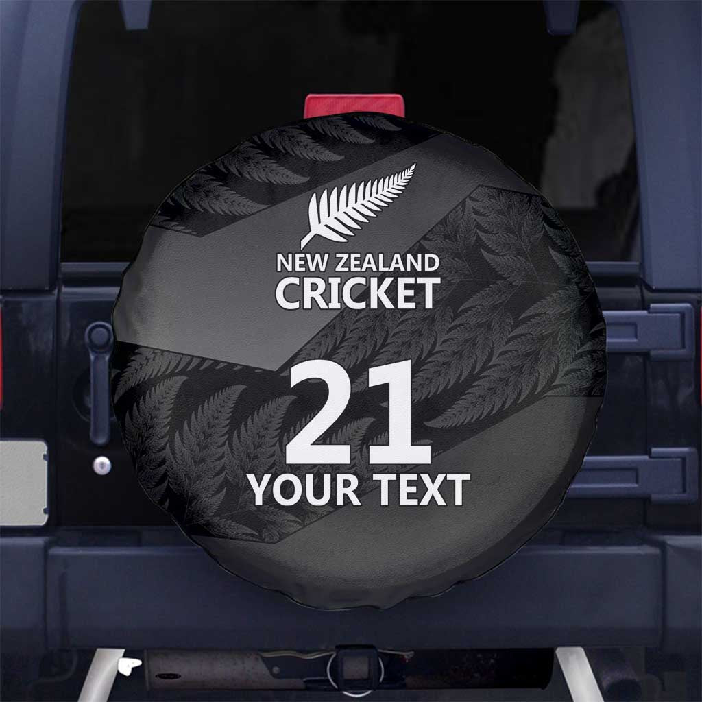 New Zealand Cricket Custom Spare Tire Cover Potae Pango Black Fern Pattern LT9 - Polynesian Pride