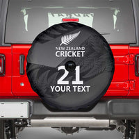 New Zealand Cricket Custom Spare Tire Cover Potae Pango Black Fern Pattern LT9 - Polynesian Pride