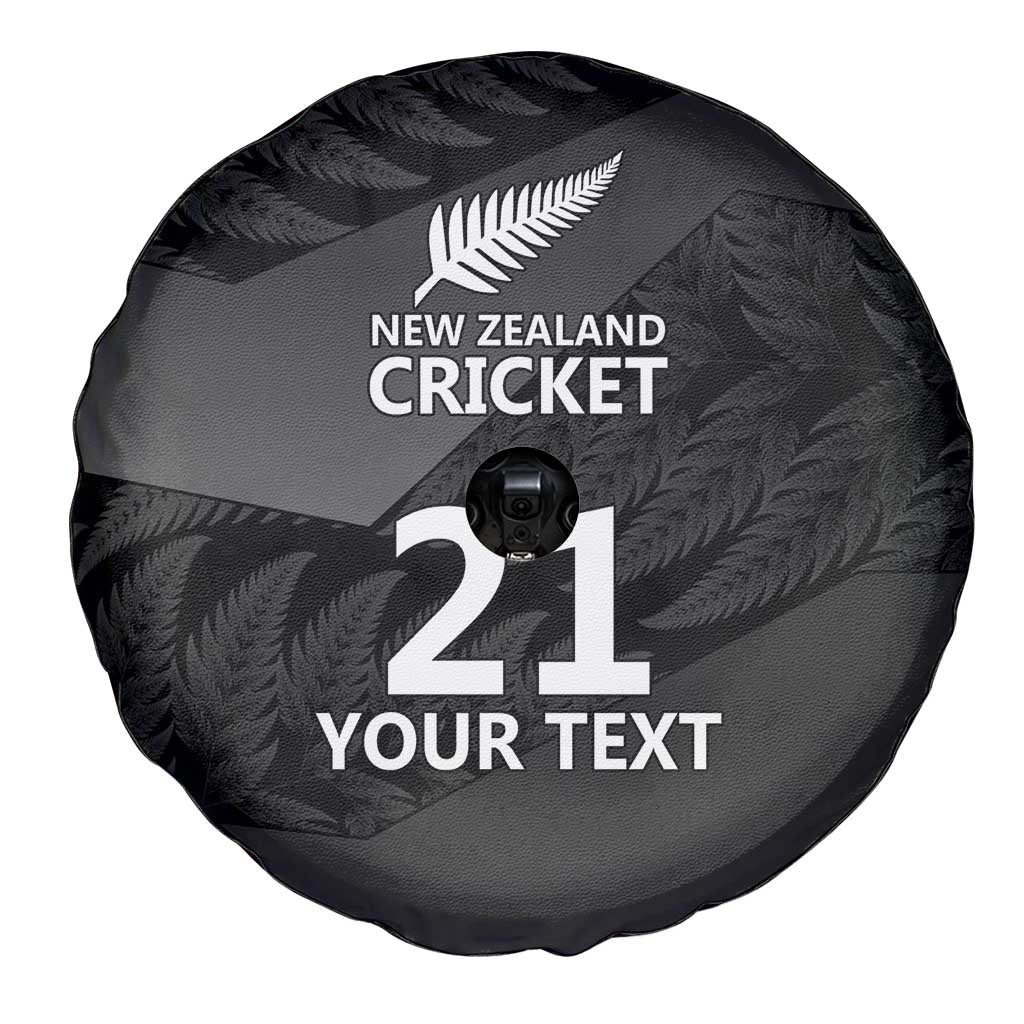 New Zealand Cricket Custom Spare Tire Cover Potae Pango Black Fern Pattern LT9 - Polynesian Pride