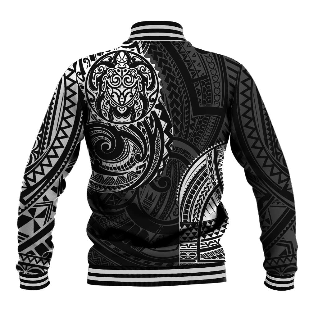 Polynesian Turtle Tribal Tattoo Baseball Jacket Black Style