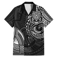Polynesian Turtle Tribal Tattoo Family Matching Mermaid Dress and Hawaiian Shirt Black Style LT9 Dad's Shirt - Short Sleeve Black - Polynesian Pride