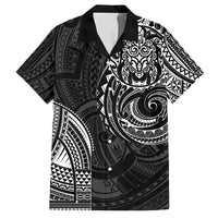 Polynesian Turtle Tribal Tattoo Family Matching Off Shoulder Maxi Dress and Hawaiian Shirt Black Style LT9 Dad's Shirt - Short Sleeve Black - Polynesian Pride