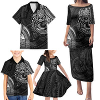 Polynesian Turtle Tribal Tattoo Family Matching Puletasi and Hawaiian Shirt Black Style LT9 - Polynesian Pride