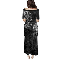 Polynesian Turtle Tribal Tattoo Family Matching Puletasi and Hawaiian Shirt Black Style LT9 - Polynesian Pride