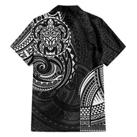 Polynesian Turtle Tribal Tattoo Family Matching Summer Maxi Dress and Hawaiian Shirt Black Style LT9 - Polynesian Pride