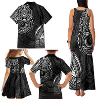 Polynesian Turtle Tribal Tattoo Family Matching Tank Maxi Dress and Hawaiian Shirt Black Style LT9 - Polynesian Pride