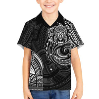 Polynesian Turtle Tribal Tattoo Family Matching Tank Maxi Dress and Hawaiian Shirt Black Style LT9 Son's Shirt Black - Polynesian Pride