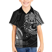 Polynesian Turtle Tribal Tattoo Kid Hawaiian Shirt Black Style LT9 Kid Black - Polynesian Pride